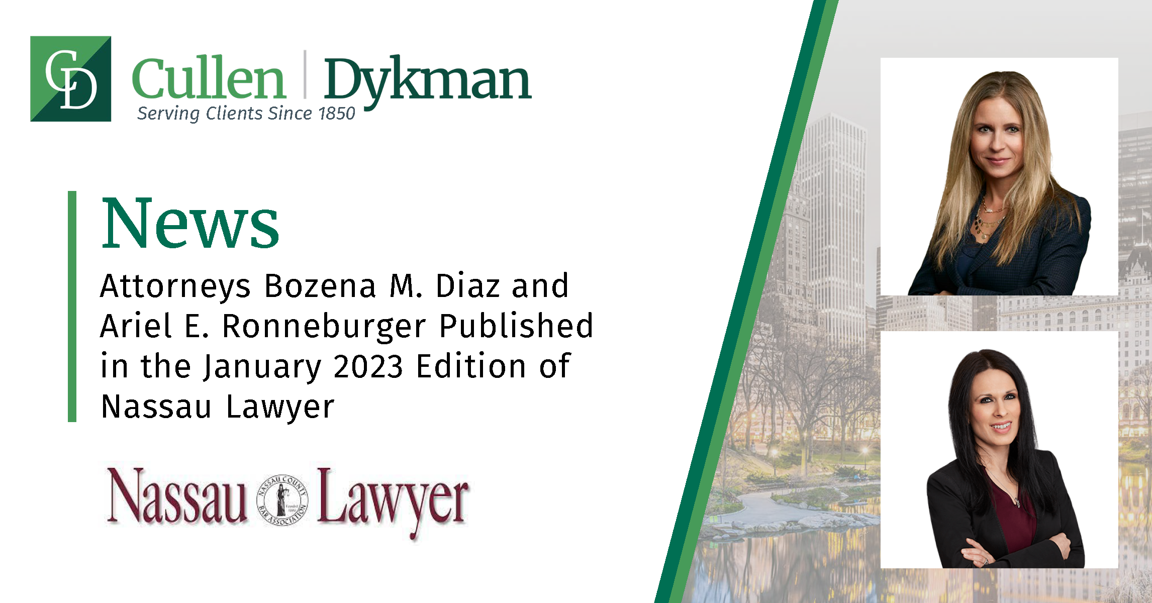 Attorneys Bozena M. Diaz and Ariel E. Ronneburger Published in the