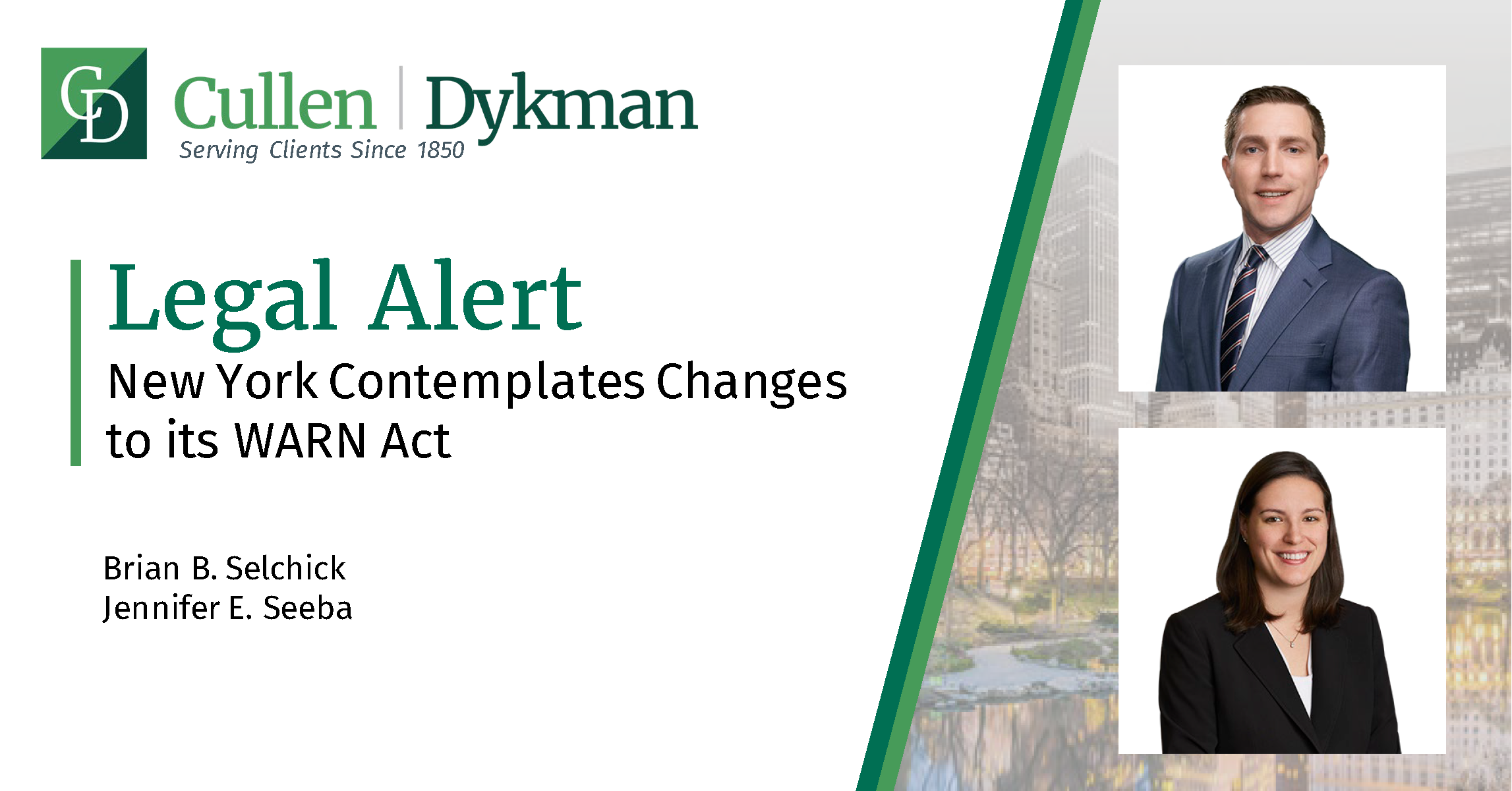 New York Contemplates Changes to its WARN Act Cullen and Dykman LLP