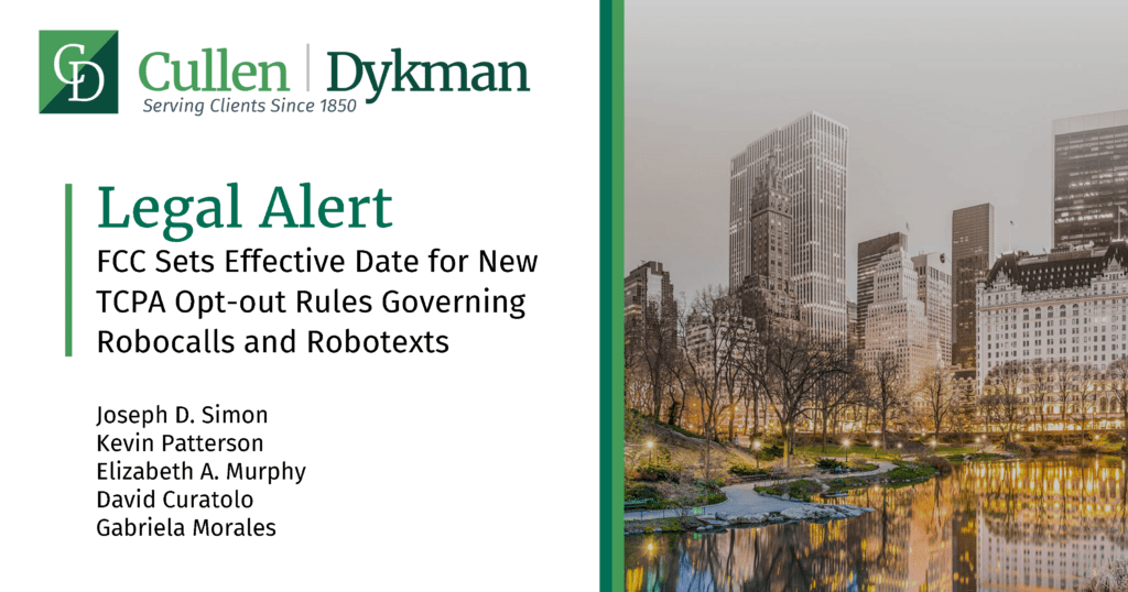 FCC Sets Effective Date for New TCPA Opt-out Rules Governing Robocalls ...